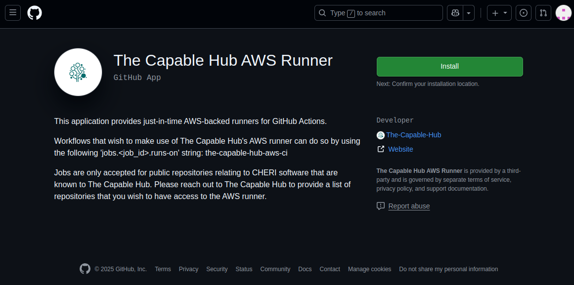 The Capable Hub GitHub Application Page